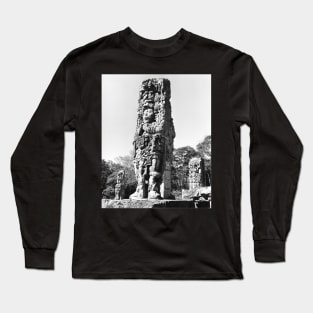 Mayan Ruins of Copan Tall Stela Long Sleeve T-Shirt